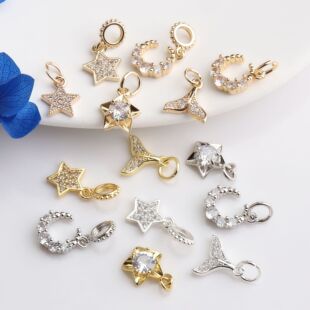 14K��ɫ��ɫ΢��ʯ������� �~β���� diy����朶�������