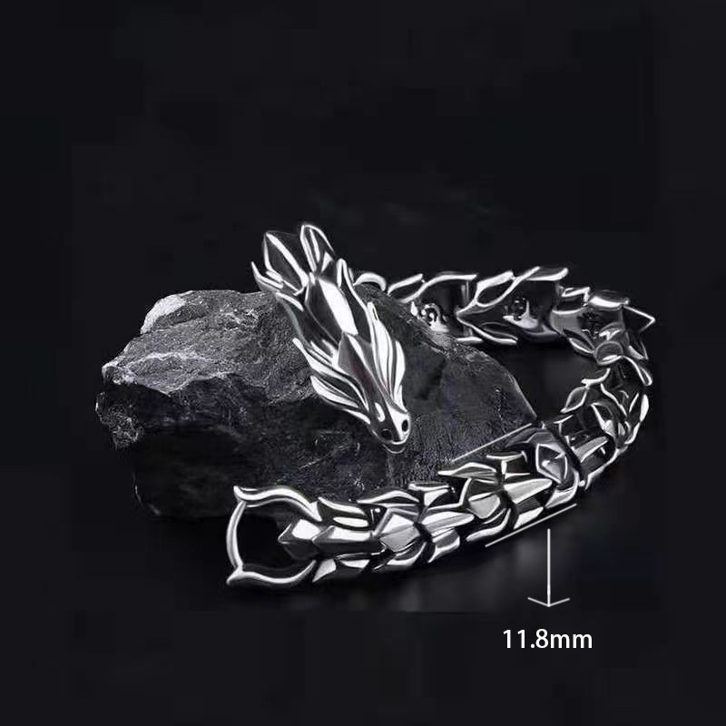thumbnail image 1 of Pulsera de grifo retro para hombre, pulsera de hip-hop, pulsera de quilla punk, joyería de mano de 11,8mm de ancho y 20cm de largo, 1 of 2