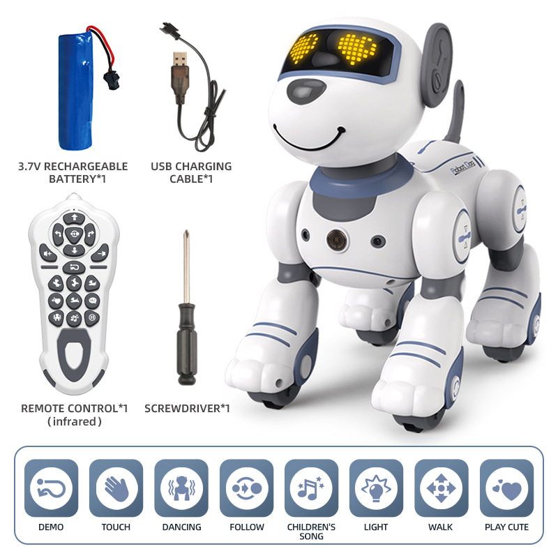 Cross-border intelligent remote control robot dog early education programming touch induction electric stunt simulation toy dog electronic pet