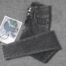 新款显瘦春秋买一送一弹力冬铅笔小脚裤韩版紧身高腰牛仔裤女百搭