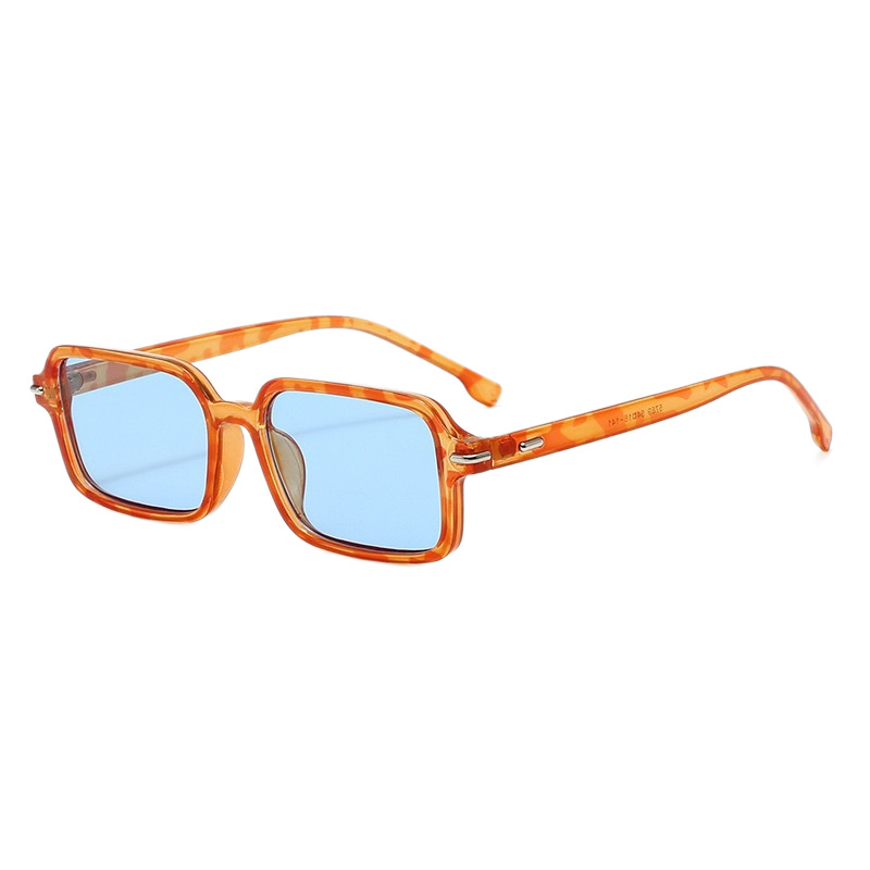 Slim Glossy Black Square Sunglasses For Men - Lightweight Acetate Frames With 100% UV Protection_voghion.com