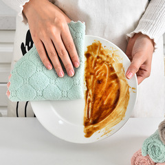 Factory Supply Coral Fleece Cloth Double-Sided Thickened Absorbent Lazy Cloth Baking Cloth Kitchen Non-Stick Washing Cloth 