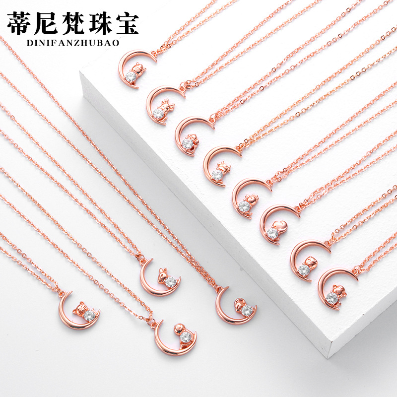 Collar de la joyería del zodiaco femenino S925 plata esterlina diseño nicho sentido tigre nacimiento año colgante accesorios cadena clavícula