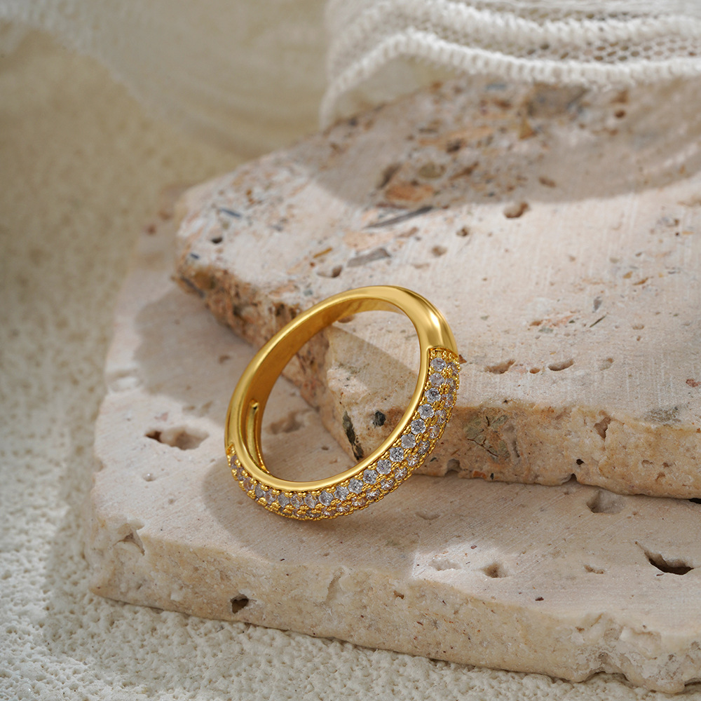 Date, Tea Party Occasion Wholesale Jewelry Classic Style Shiny Geometric Copper 18K Gold Plated Plating Rings
