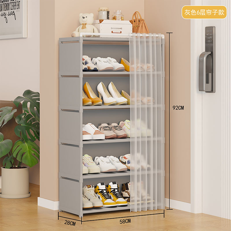 Estantes de zapatos simples de almacenamiento de puerta doméstica hermoso interior a prueba de polvo multicapa de gran capacidad gabinete de zapatos comercio exterior explosión al por mayor image 17