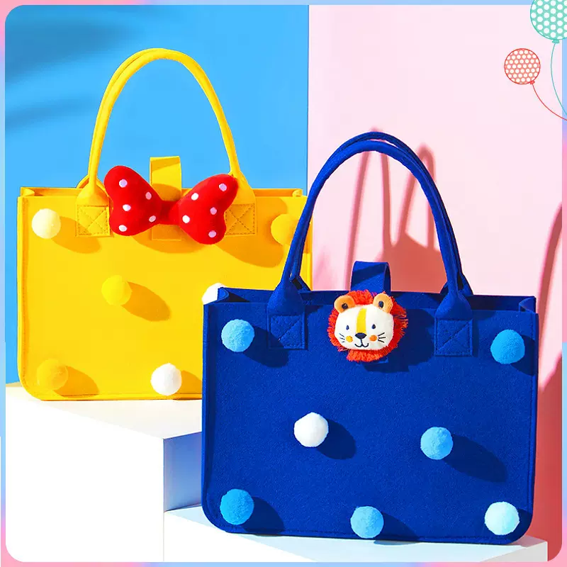 厂家毛毡包伴手礼批发周岁百日喜宴卡通礼品袋手提袋结婚礼品袋