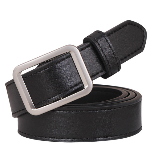 Non-hole square buckle women's belt women's simple ins style retro fashion decorative casual belt women's Korean version student trend