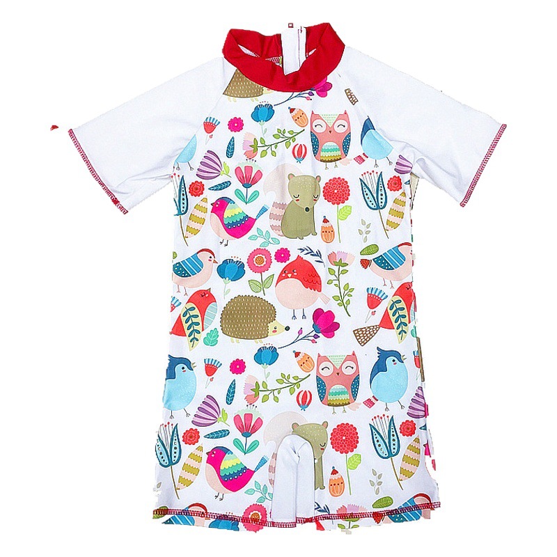 Niños ropa de natación niñas entrenamiento corporal Unicornio Estudiante infantil dibujos animados manga corta protección solar Niños y Niñas Ropa de natación