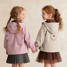 【加工定制】童贝童装2025年秋季新款男女童外套卡通连帽防风开衫