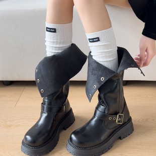 gray calf socks for children spring and autumn stockings jk black stockings miu cotton four seasons high stockings with boots