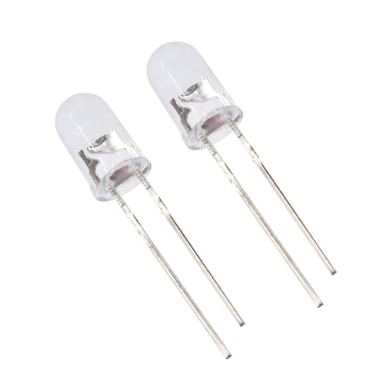F5 LED 5 мм высокая яркость светодиодный кристалл прозрачный белый красный жёлтый синий изумрудно-зелёный индикаторный светодиод, можно определить