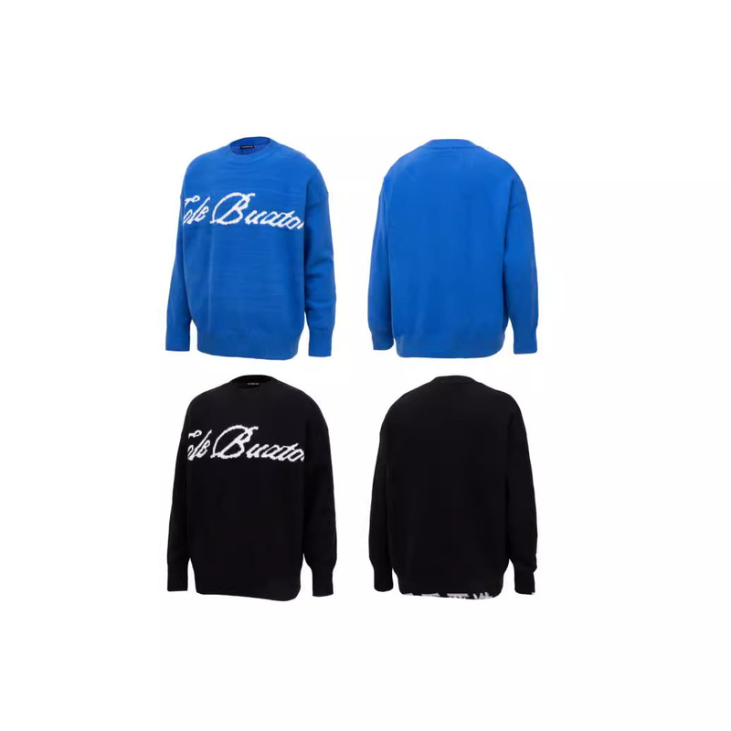 Cross Border Wholesale and Retail CB Pullover Crew Neck Soft Loose Knitted Couple Dress Aesthetic Knitted Sweater Long Sleeve