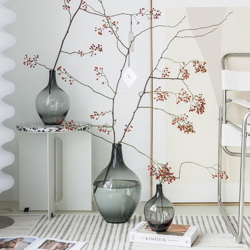 大肚子玻璃花瓶吊鐘馬醉木水養大號插花瓶簡約落地擺件網紅ins風