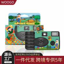 现货插画款《做时间的朋友》一次性胶片傻瓜相机黑白18张趣迷你