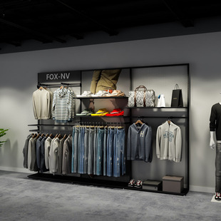 Adjustable Men's Suit Display Rack, Men's Clothing Store Display Rack, Wall-Mounted Clothes Rack, Thickened Display Rack