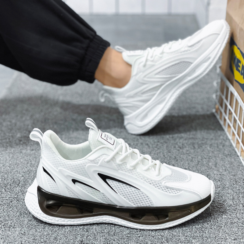 Zapatos de coco de verano para hombres, zapatos de correr de malla para hombres, zapatos de climax casuales con suela gruesa, reflectores de visión nocturna