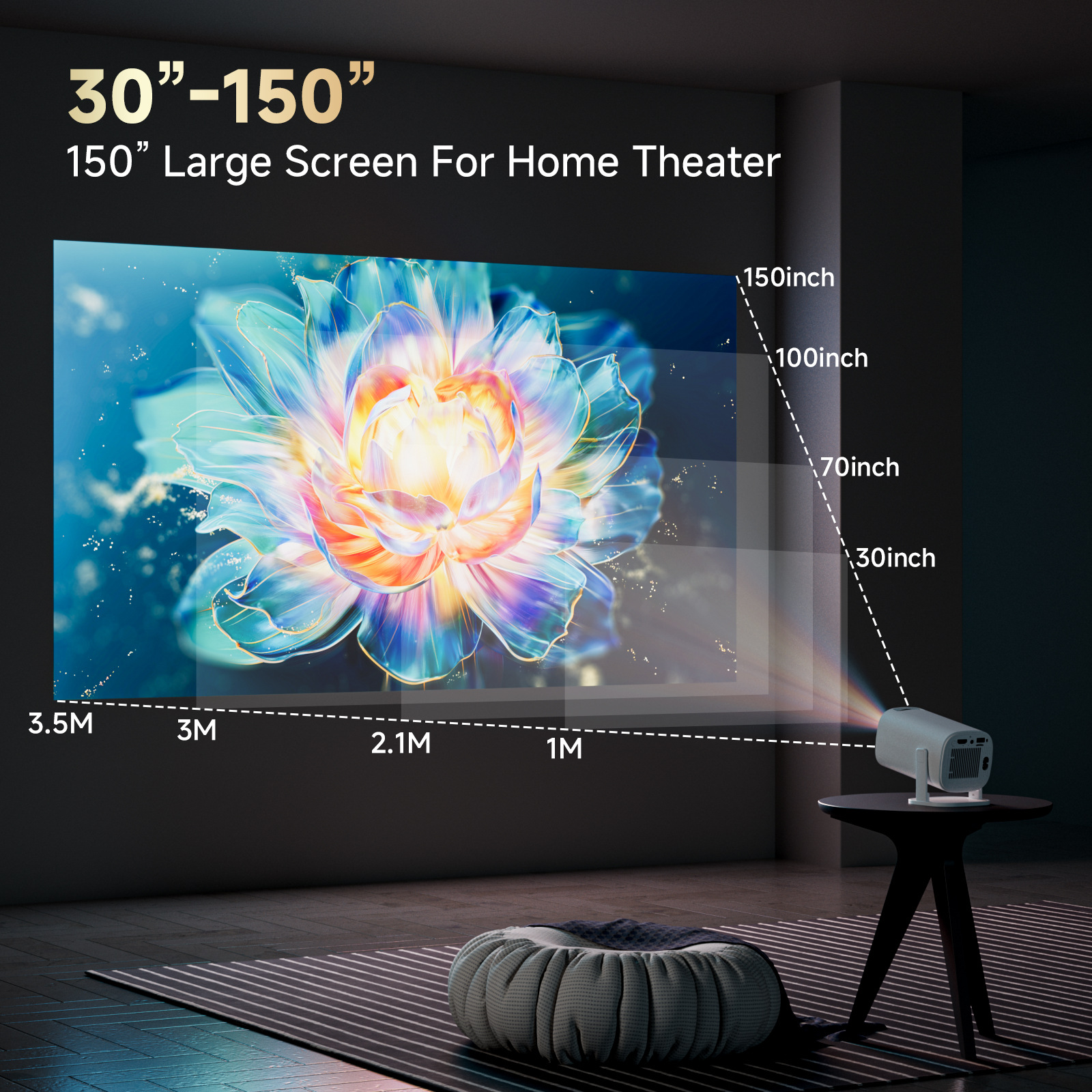 Dış Ticaret Projektörü P30PLUS Coolopen Sürümü Küçük Mini Ultra HD Taşınabilir Akıllı Ev Yayın Projektörü