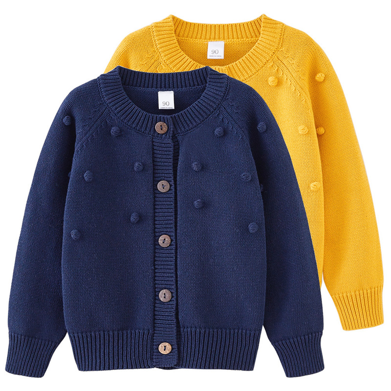 European and American Style Spring and Autumn Children's Pom-Pom Knit Cardigan Pure Cotton Girls' Knitwear Wholesale Autumn Outfit European and American Style Spring and Autumn Children's Pom-Pom Knit Cardigan Pure Cotton Girls' Knitwear Wholesale Autumn Outfit