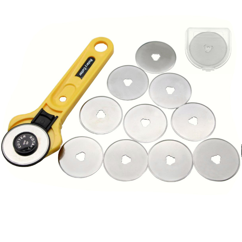 28mm 45mm圆刀片 滚刀刀片 裁皮拼布滚轮刀 裁纸机圆刀 刀片盒子