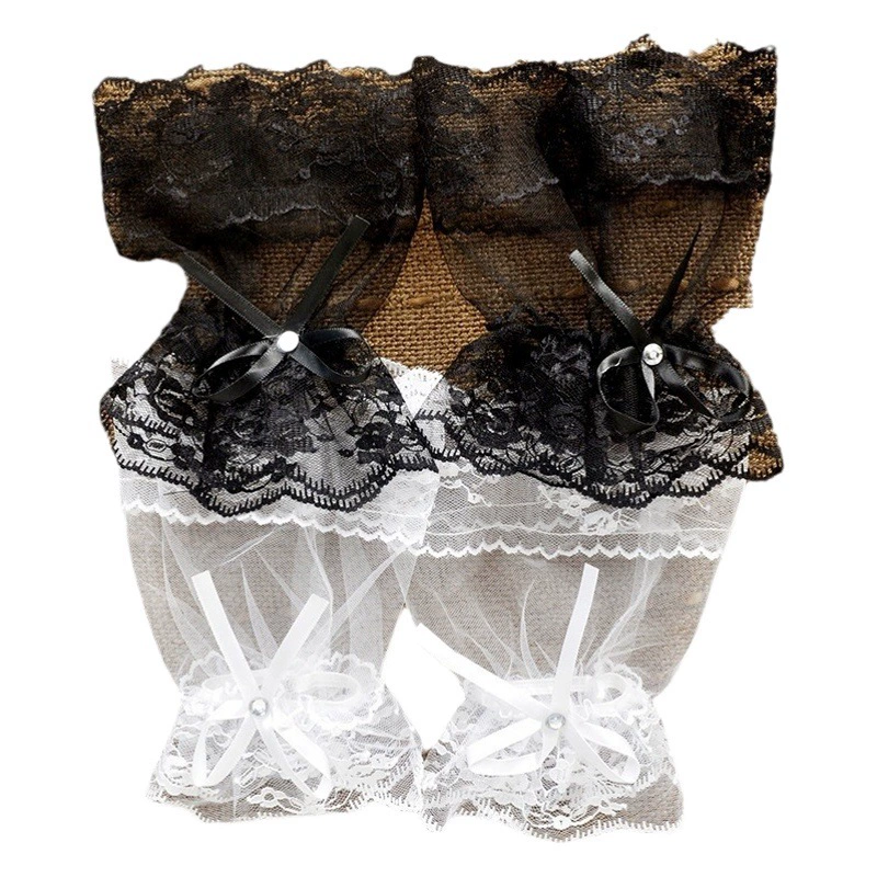 Летние дышащие ретро полукороткие сетчатые женские перчатки без пальцев, тонкие свадебные кружевные перчатки с рукавами