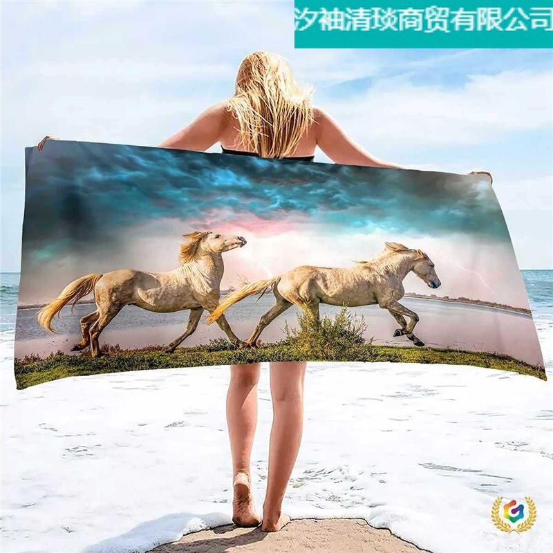 Horse Print Soft Beach Towel Microfiber Quick-Drying Swimming Blanket Yoga Fitness Bath Towel Travel Towel Source