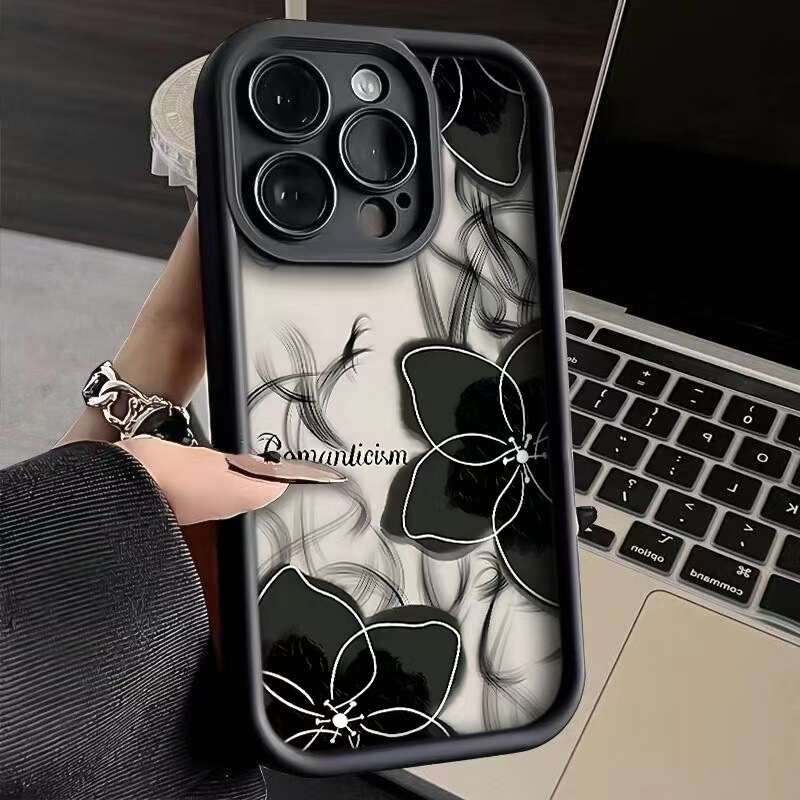 Ink Painting Flower Suitable for Apple 15 Pro Max Phone Case iPhone 16 New Model 14 High-End 13 European and American 12 Cross-Border 17 Ink Painting Flower Suitable for Apple 15 Pro Max Phone Case iPhone 16 New Model 14 High-End 13 European and American 12 Cross-Border 17