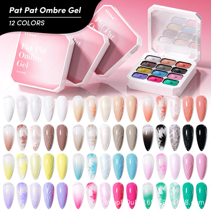 Jting Jingting Versatile Popular 12-Color Pat Glue Multi-Purpose Art Manicure Gel Nail Polish Cross-Border Supply