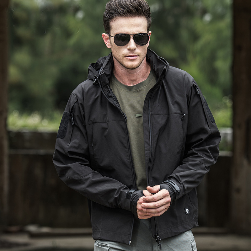 Outdoor lightweight urban commuter casual tactical jacket jacket tactical slim-fit soft shell windproof waterproof