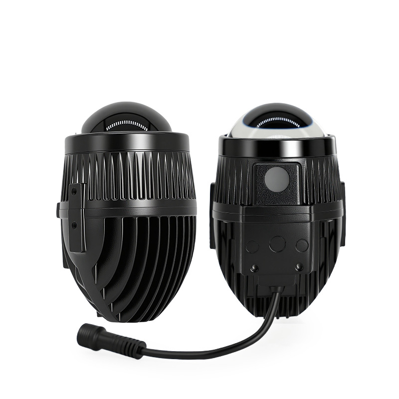 2.0 Inch automóvil doble luz LED lente de luz blanca amarillo azul limón tricolor ultra brillante lejos y cerca doble luz en uno image 6