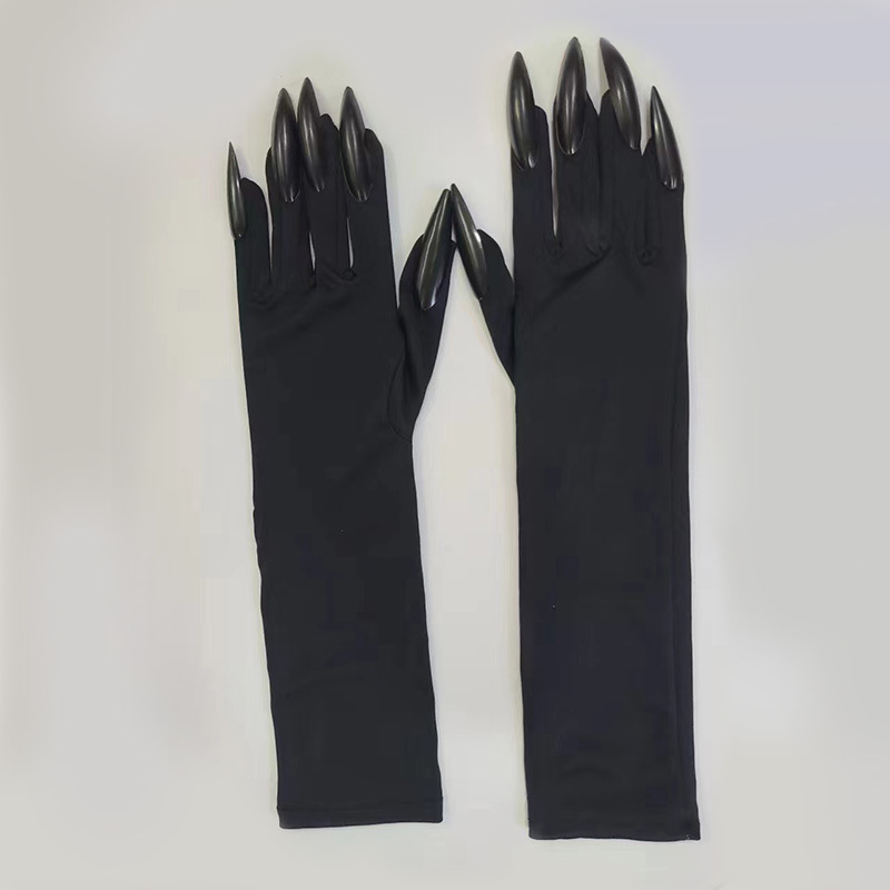Halloween guantes de fantasma de uñas largas hollowen cosplay espectáculo largo espectáculo ropa de props garras X20