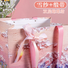 教師節正方形鮮花禮物包裝禮品袋手提袋女神節日gift跨境伴手禮袋