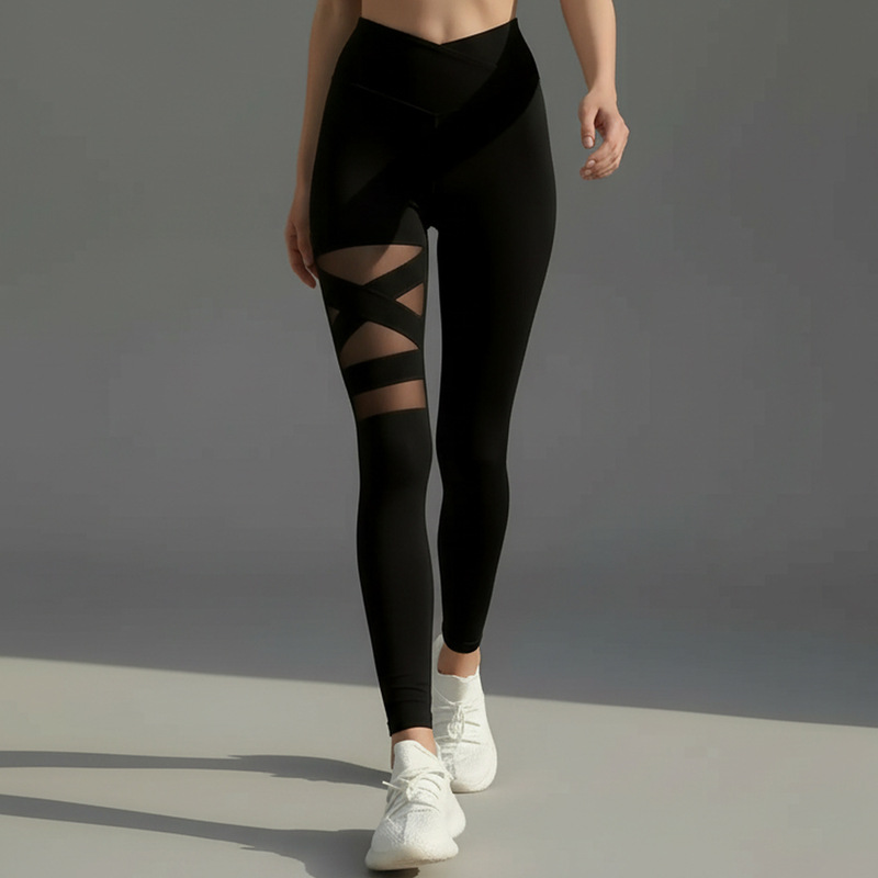 Black Naked Breathable Yoga Pants Mesh Sports Pants Casual Tight Pants Women's High Waist Hip-lifting Fitness Pants High Elastic Black Naked Breathable Yoga Pants Mesh Sports Pants Casual Tight Pants Women's High Waist Hip-lifting Fitness Pants High Elastic