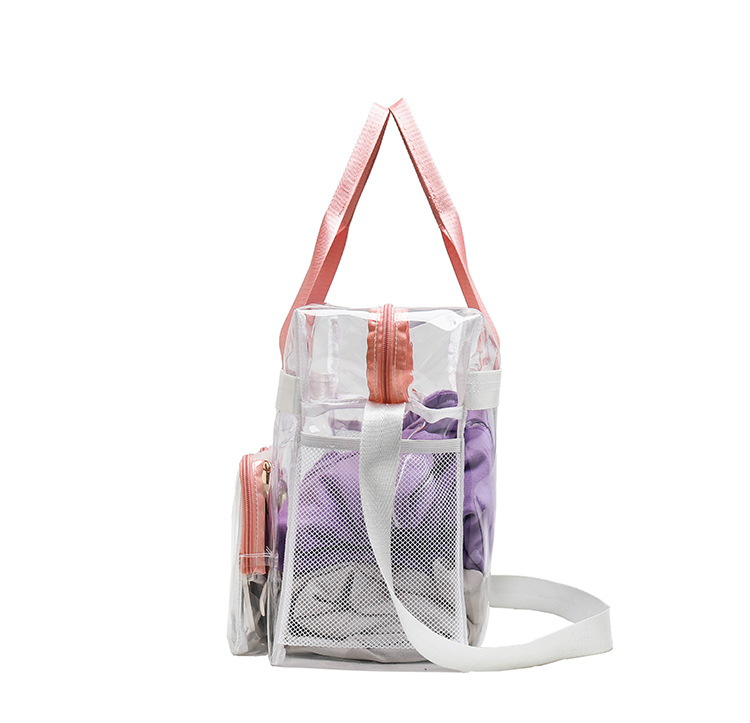 Women'S Gender Vacation Style Square Shape Large Size Women's Large All Seasons Pvc Vacation Jelly Bag