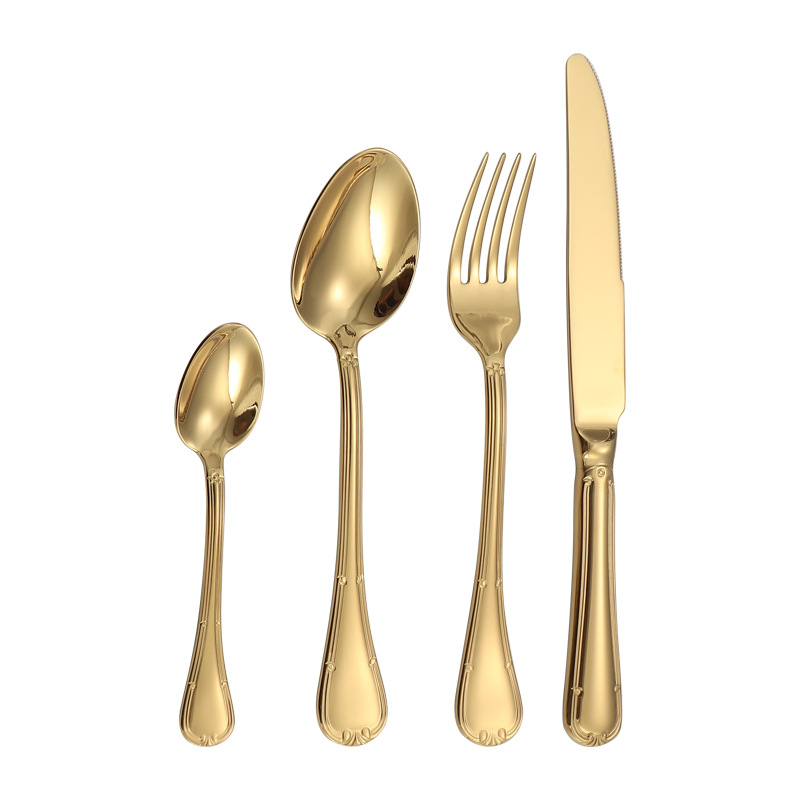 Cross-border 304 cuchillo y tenedor de acero inoxidable cucharas de cubierta de alta calidad hotel cuchillo y tenedor de filete de comida occidental set de 24 piezas de caja de regalo