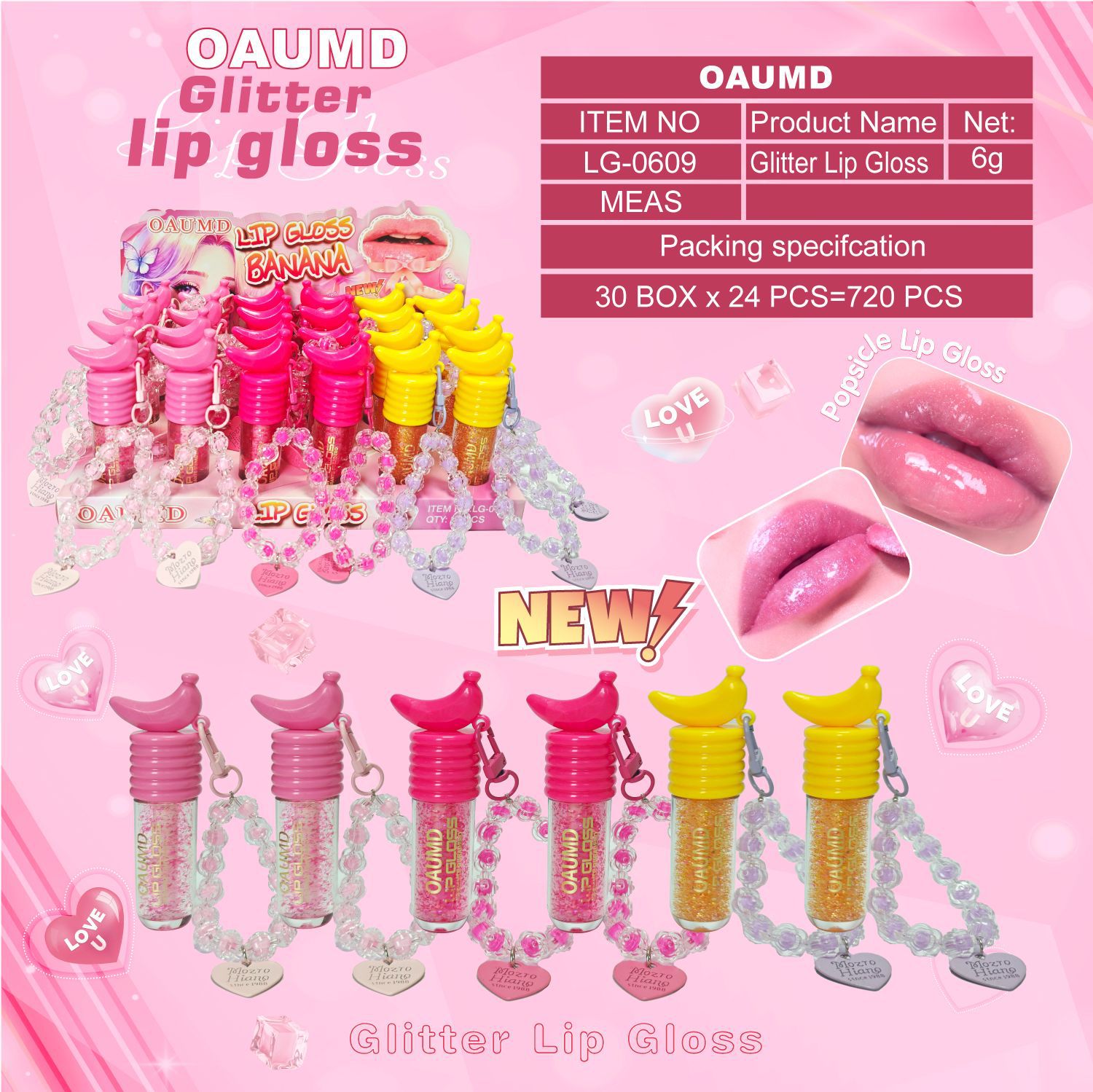 OAUMD comercio exterior transfronterizo nuevo esmalte labial hidratante perdurable colgante de dibujos animados manzana fruta lipstick cambio