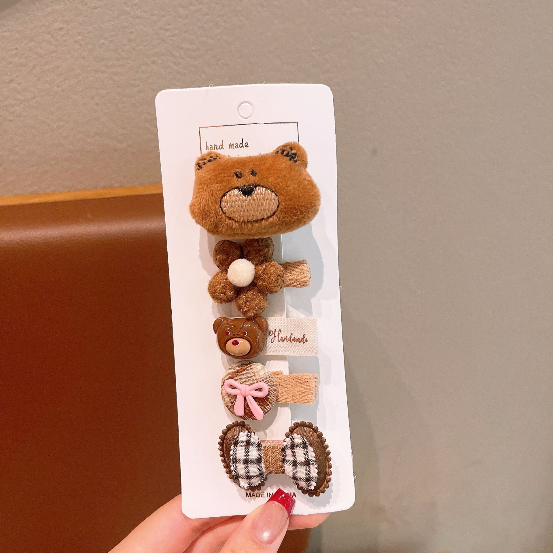 2025 nuevo dulce rosa línea clips para el cabello de los niños flancos frises clips para el cabello rotos chicas lindas clips para el cabello de fresa coreana