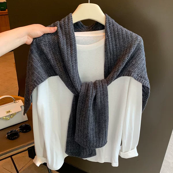Premium Australian WOOL 100% knitted triangular scarf, women's autumn/winter new collection, oversized, multi-functional scarf