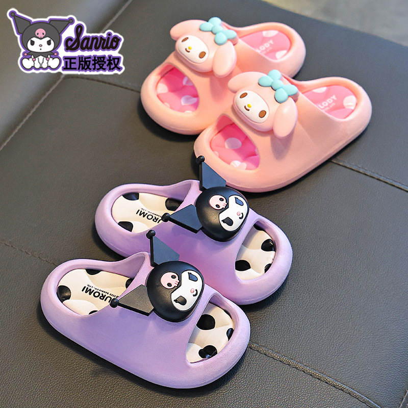 Sanrio children's sandals and slippers with excrement feeling for girls summer cartoon cute non-slip indoor bath soft bottom baby slippers