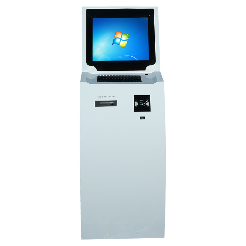 Máquina todo en uno de autoservicio para consultas de autoservicio Pantalla de máquina de tickets de cola inalámbrica vertical de piso de terminal