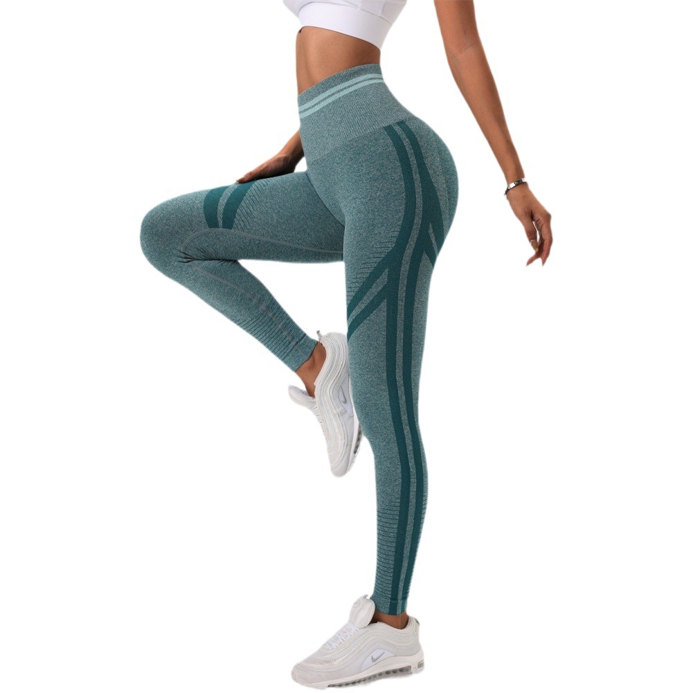 Sin costuras de cintura alta pantalones de levantamiento de cadera melocotón Hip-lifting apretado alto elástico pantalones de yoga deportes correr fitness pantalones recortados para las mujeres