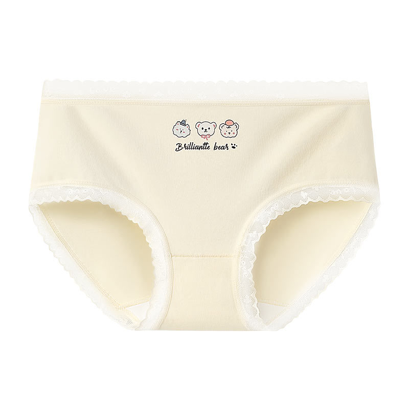 Ropa interior de mujer de algodón puro 7A entrepierna transpirable antibacteriana niña cintura media cómoda primavera y verano pantalones cortos triangulares cabeza sin costuras mujeres