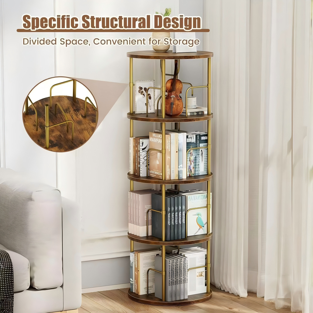 Multifunctional Storage Rack, Simple and Modern Household Storage Rack, Multi-Layer Stainless Steel Storage Rack for Living Room, Light Luxury Organizing Rack
