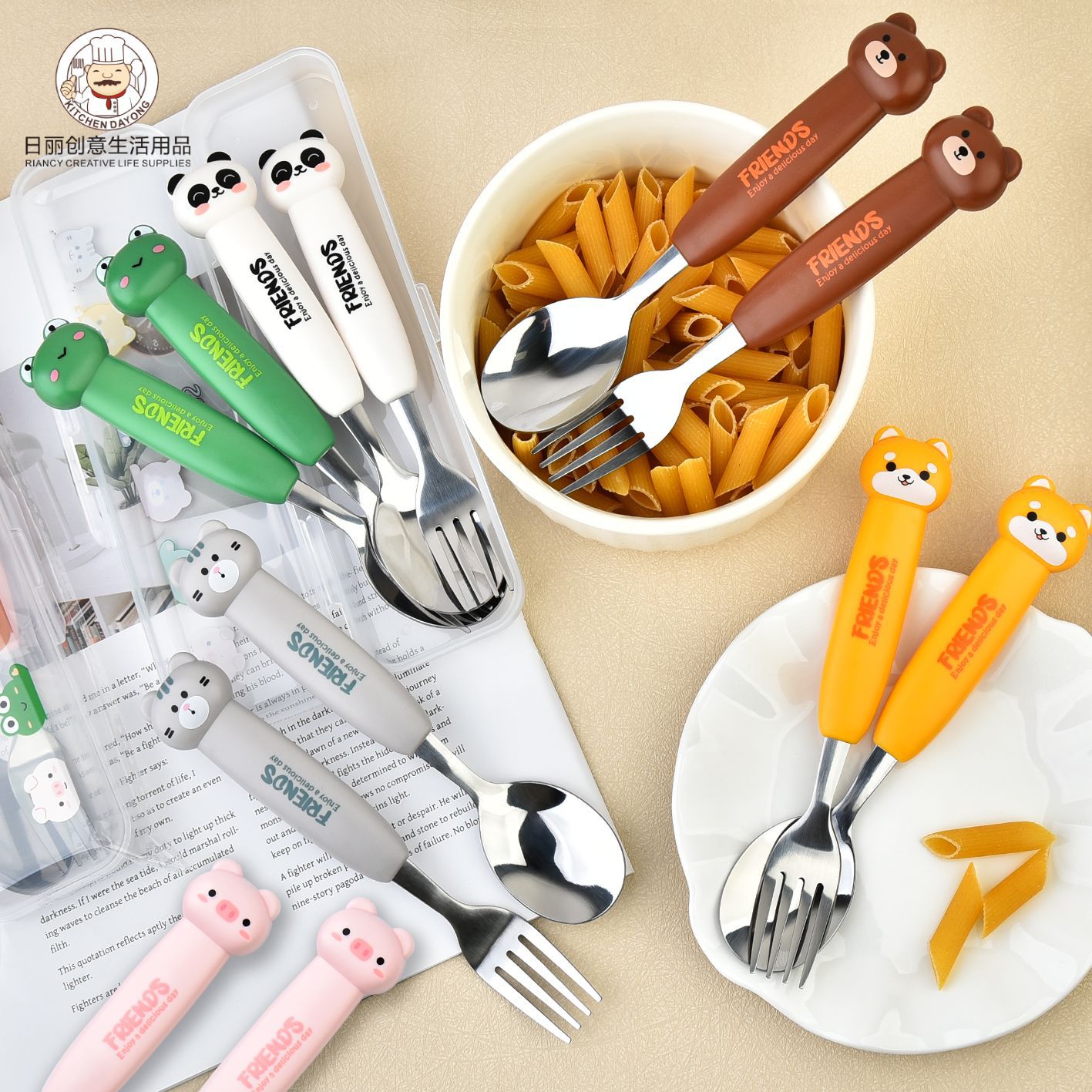 Juego de Cubiertos Portátiles de 2 Piezas de Acero Inoxidable, Grado Alimenticio, para Regalos