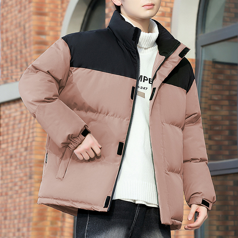 Chaqueta Acolchada de Cuello Alto para Hombre Poliéster Térmico, Acolchado para Invierno