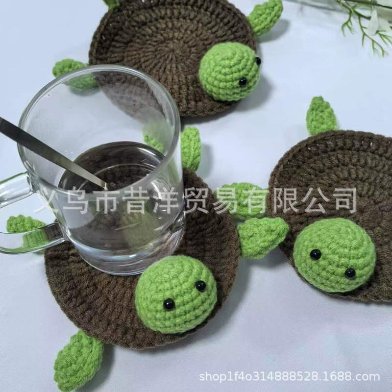 Новый ручной работы Yarn Crochet маленькая черепашка подставка для кружек ручная вязка милая черепашка теплоизоляционная прокладка