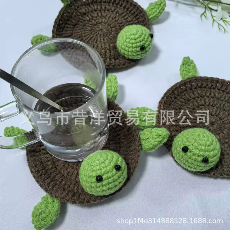 Новый ручной работы Yarn Crochet маленькая черепашка подставка для кружек ручная вязка милая черепашка теплоизоляционная прокладка