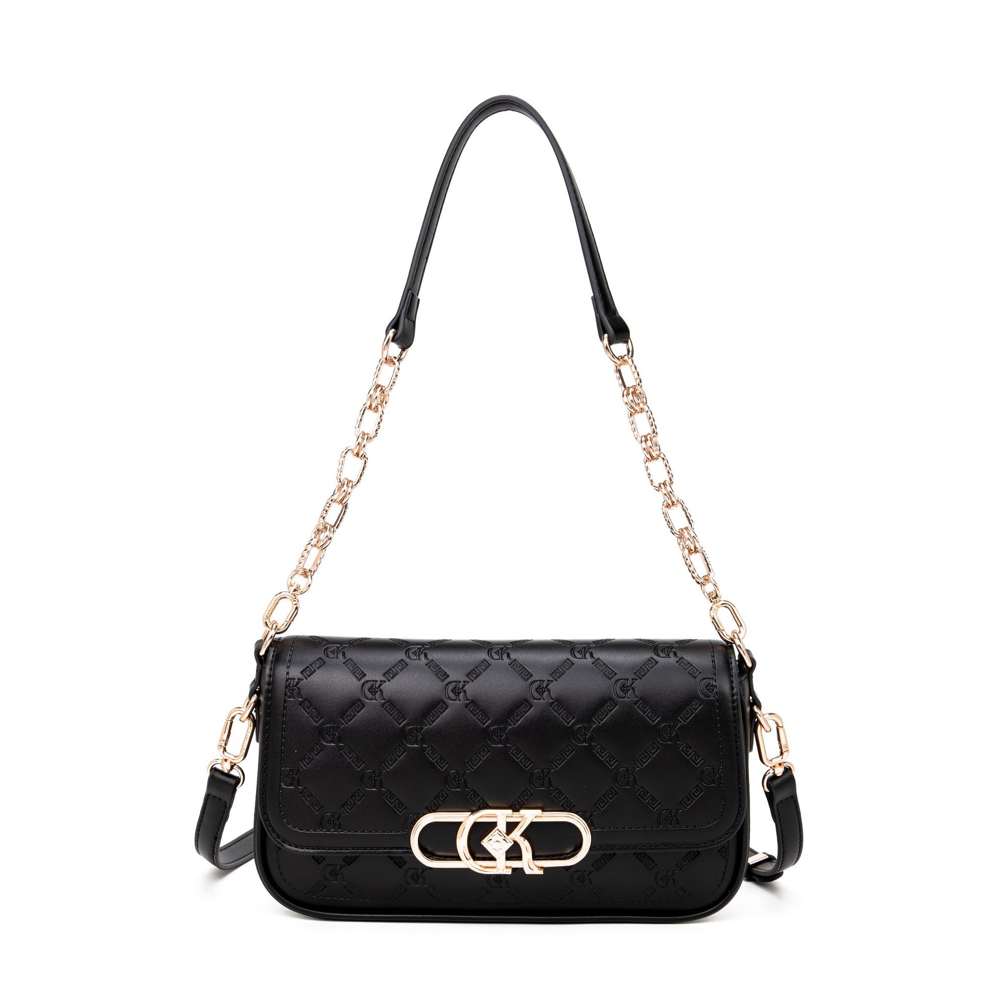 Live Broadcast of New Big-Name Genuine Leather Armpit Bag for Women 2025 New Single Shoulder Chain Embossed Baguette Bag Niche High-End Sense