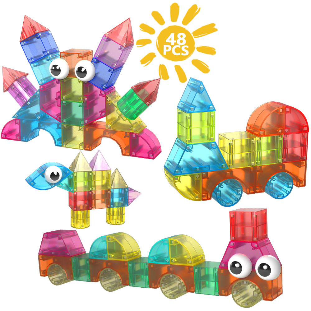 Bloques magnéticos coloridos transfronterizos puzzle magnético infantil puzzle puzzle magnético de forma geométrica puzzle cognitivo juguete magnético
