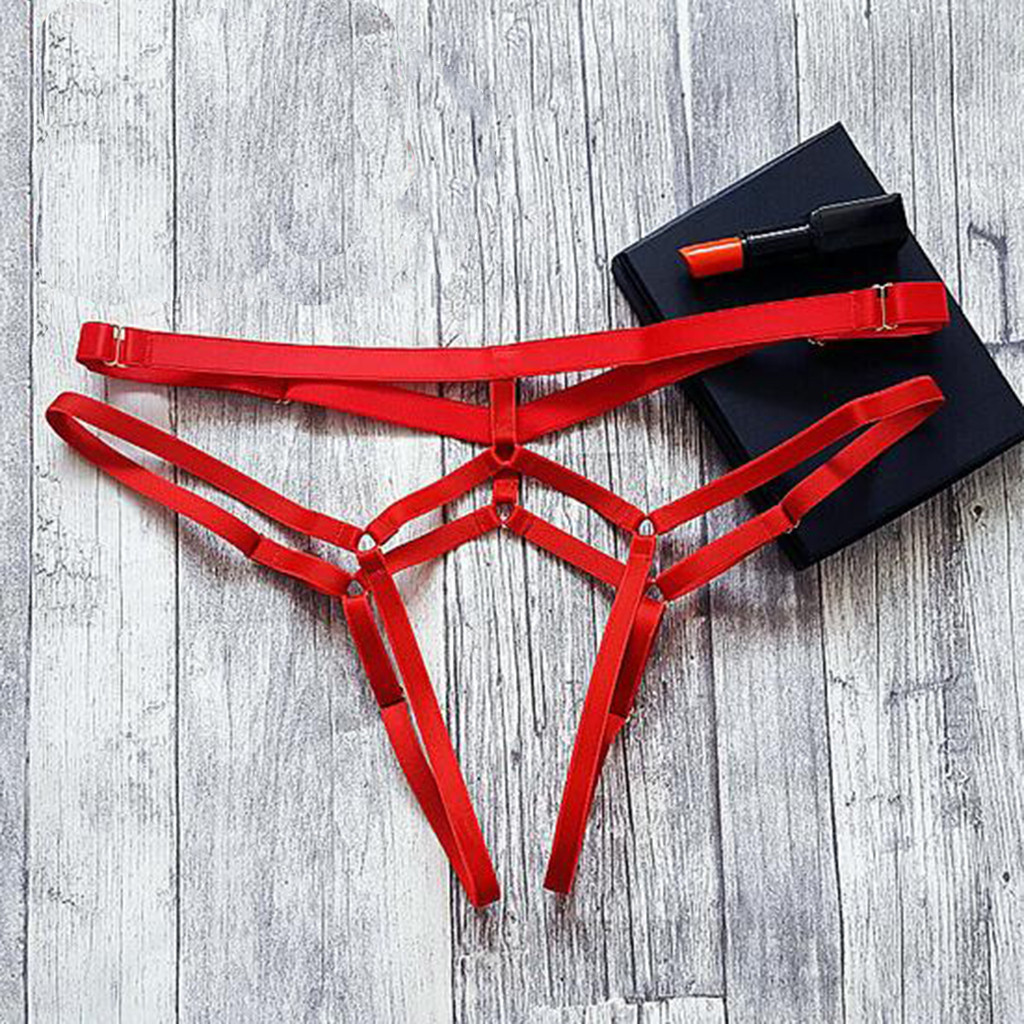 Sexy and passionate open-crotch panties for women, transparent thong with drawstring for beautiful buttocks, cross-border