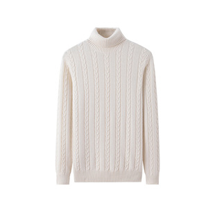 Inner Mongolia Autumn and Winter New Cashmere Pullover Men's 40 Cashmere Thickeneded Turtleneck Pure Color Knitted Sweater to Heattech